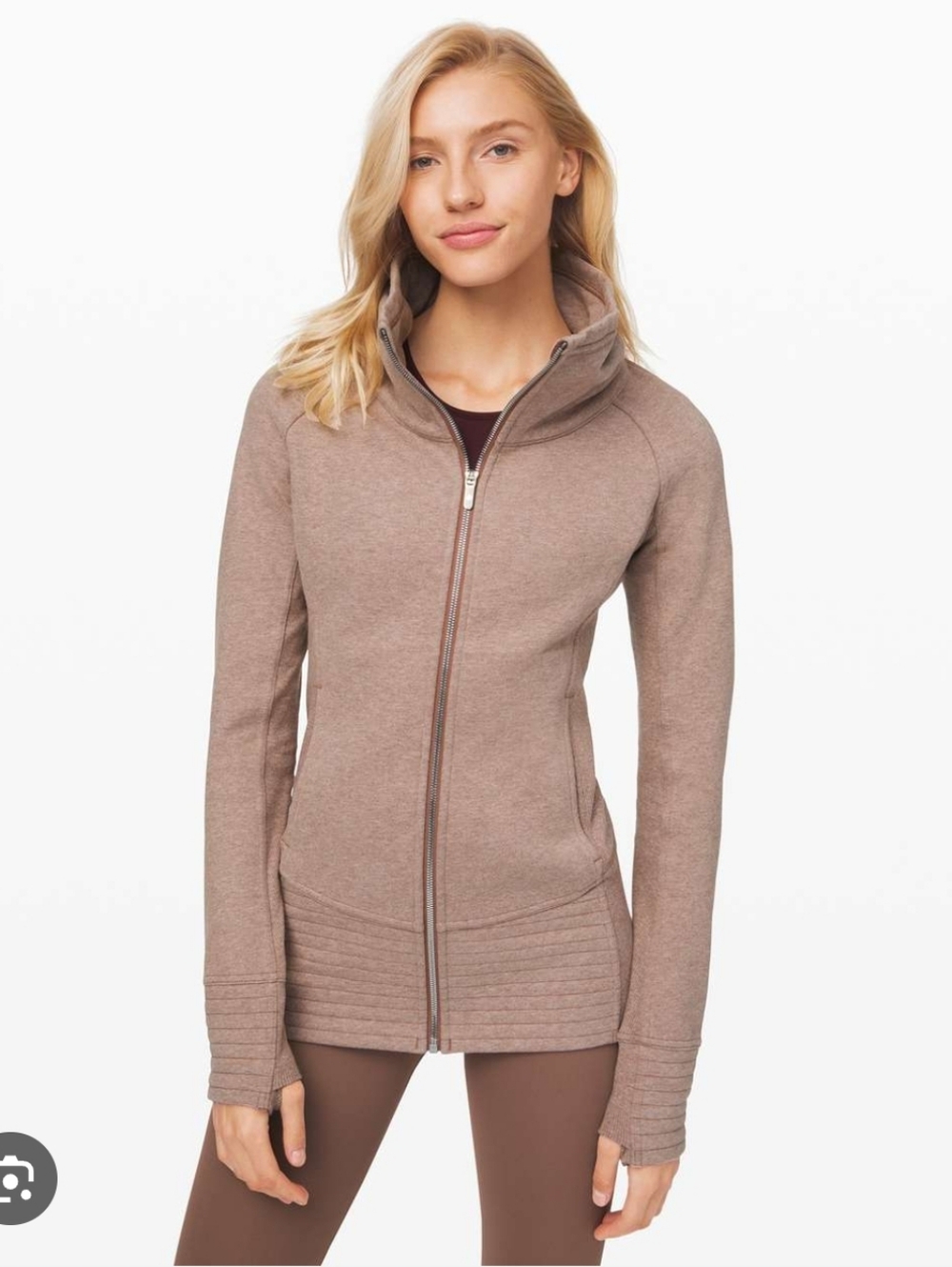 lululemon athletica  Full-Zip Jacket in Heathered Spanish Oak SIZE 4